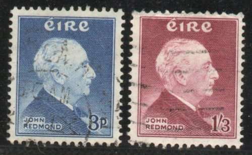 Ireland 1957 `Birth Cent of John Redmond` set of 2 very fine used. SG 164-165. Cat £16,25 (2022)