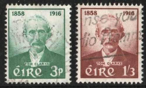 Ireland 1958 `Birth Cent of Thomas Clarke` set of 2 very fine used. SG 172-173. Cat £9,10 (2022)
