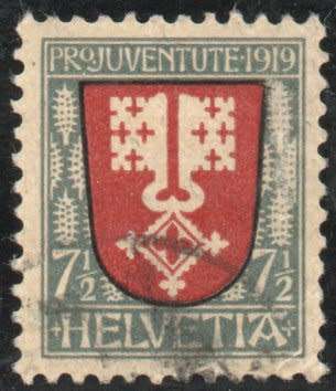 Switzerland 1919 Pro Juventute 7½c very fine used. SG J11. Cat £20 (2012)