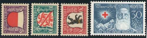 Switzerland 1928 Pro Juventute set of 4 unmounted mint. SG J44-J47. Cat £2,80 (2012)