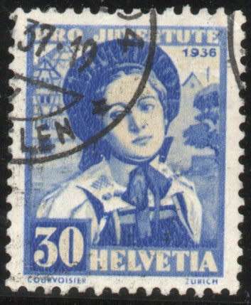 Switzerland 1936 Pro Juventute 30c very fine used. SG J79. Cat £41 (2012)