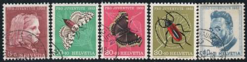 Switzerland 1953 Pro Juventute set of 4 very fine used. SG J147 - J151. Cat £24,20 (2012)