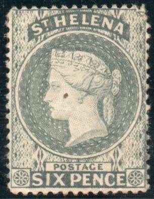 St Helena 1887 6d grey lightly mounted mint.SG 44. Cat £48 (2022)