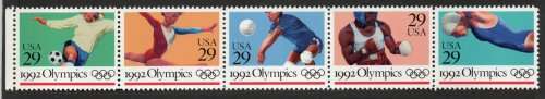 United States of America 1992 Olympic Games set/strip of 5 umm. SG 2667-2671. Cat £4,75 (2013)