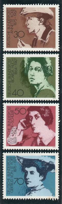 West Germany 1975 `women`s year, Writers` set of 4 unmounted mint. SG 1718-1721. Cat £4 (2013)