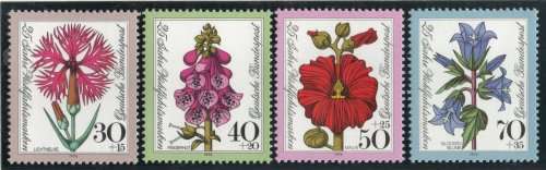 West Germany 1974 `Relief Fund Flowers` set of 4 unmounted mint. SG 1712-1715. Cat £4 (2013)