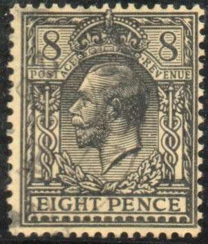 Great Britain 1912-24 KGV Defin 8d black/yellow and black/yellow-buff vfu SG 390-391. Cat £26 (2022)