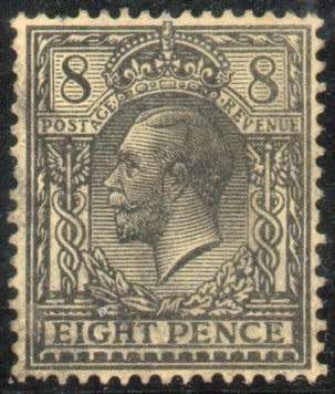 Great Britain 1912-24 KGV Defin 8d black/yellow and black/yellow-buff vfu SG 390-391. Cat £26 (2022)