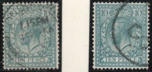 Great Britain 1912-24 KGV Defin 9d turquoise-blue and deep turq-blue vfu SG 394-394a. Cat £50 (2022)