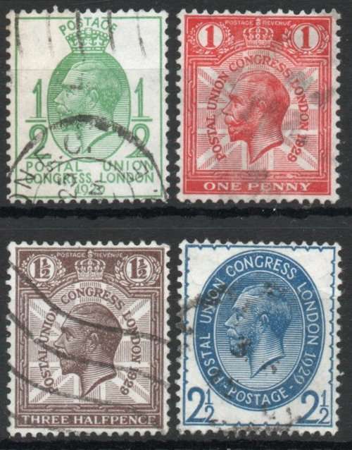 Great Britain 1929 UPU Congress set of 4 very fine used. SG 434-437. Cat £16,75 (2022)