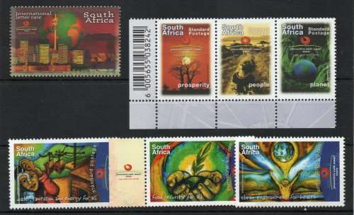 South Africa 2002 World Summit for Sustainable Development 2 umm sets SACC 1478-81, 1495-7. Cat R265