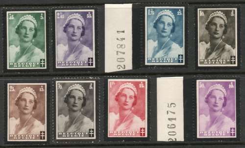 Belgium 1935 Queen Astrid Mourning Stamp and Anti TB Fund set of 8 mm. SG 713-720. Cat £9 (2013)