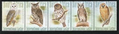 South Africa 2007 South African Owls set of 5 unmounted mint. SACC 1818-22. Cat R300 (2023-25)