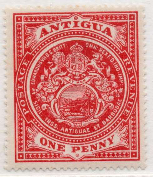 Antigua 1908-17 Definitive 1d scarlet mounted mint. SG 44. Cat £9,50 (2022)