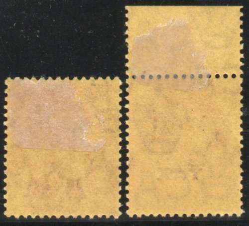 Turks and Caicos Islands 1918 2 x 3d War stamps mounted mint. SG 141 and 147. Cat £10 (2022)