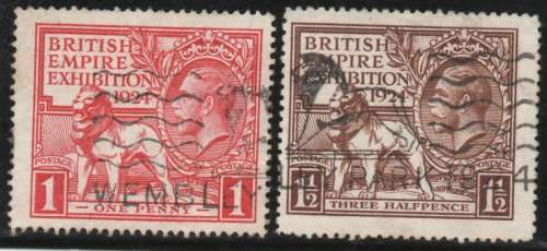 Great Britain 1924 British Empire Exhibition set of 2 very fine used. SG 430-431. Cat £26 (2022)