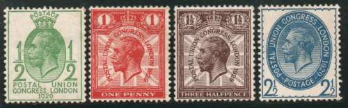Great Britain 1929 UPU Congress set of 4 very fine used. SG 434-437. Cat £16,75 (2022)