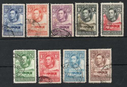 Bechuanaland 1938 Defin short set of 9 (½d - 2/6d) very fine used. SACC 113-121. Cat R717 (2019-20)