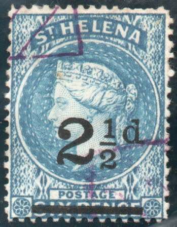 St Helena 1884-94 QV 2½d ultramarine very fine used. SG 40. Cat £5,50 (2022)
