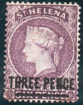 St Helena 1884-94 QV 3d deep reddish lilac mint no gum. SG 42. Cat £9 (2022)