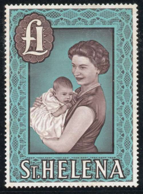 St Helena 1961 Definitive £1 mounted mint. SG 189. Cat £22 (2022)