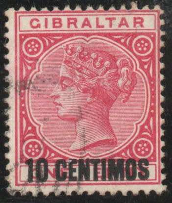 Gibraltar 1889 QV 10c surcharge on 1d rose very fine used. SG 16. Cat £18 (2022)