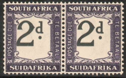 South Africa 1932 Postage Due 2d unmounted with misplaced value. SACC D25v. Cat R2400 for normal.