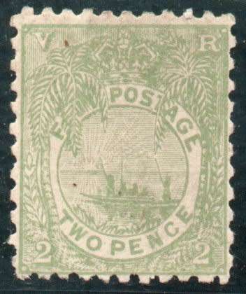 Fiji 1892-93 2d green perf 11 x 10 mounted mint. SG 83. Cat £35 (2022)