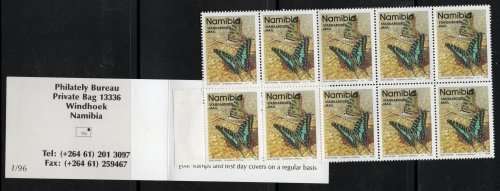 Namibia 1996 Coca Cola standard mail Butterflies booklet umm. SACC 144. Cat R80 (2019-20)