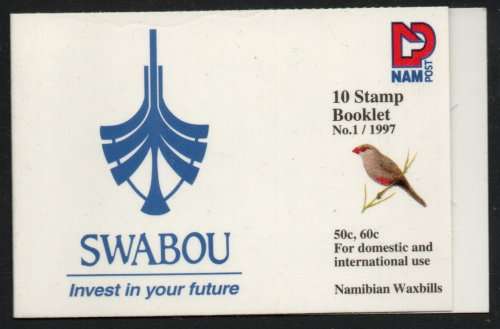 Namibia 1997 `Waxbill` Booklet unmounted mint. SACC 172a / SG 710-11. Cat R60 (2019-20) / £4,50
