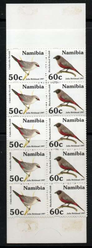 Namibia 1997 `Waxbill` Booklet unmounted mint. SACC 172a / SG 710-11. Cat R60 (2019-20) / £4,50