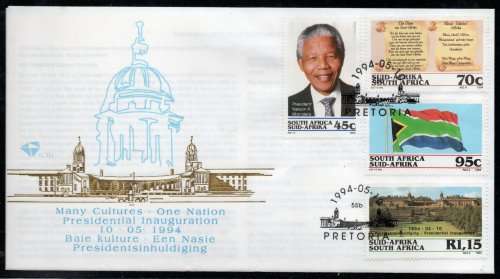 South Africa 1994 President Mandela Inauguration First Day Cover 6.3b. Cat R100 (2019-20)