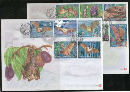 South Africa 2001 Bats 2 x First Day Covers 7.19 and 7.20. Cat R90 (2023-25)