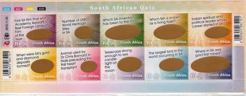 South Africa 2010 SA Quiz sheetlet of 10 unmounted mint. SACC 2160. Cat R450 (2023-25)