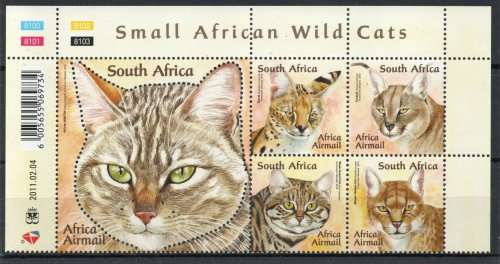 South Africa 2011 African Wild Cats set of 5 unmounted mint. SACC 2161-2165. Cat R300 (2023-25)