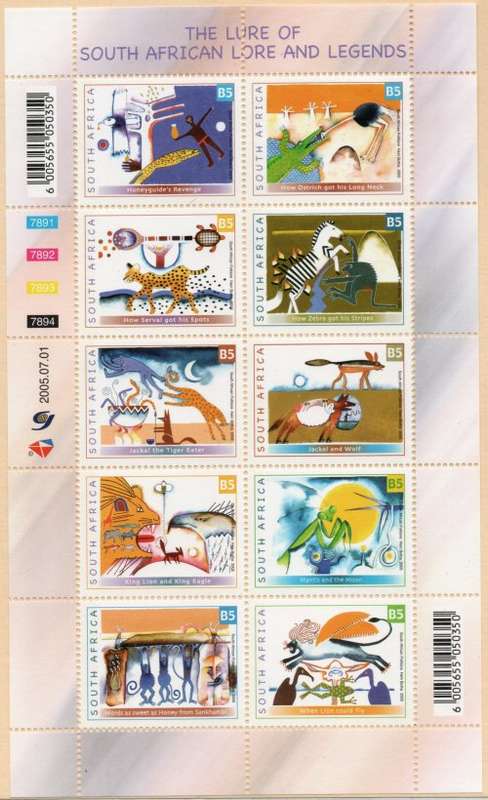 South Africa 2005 Folklore and Legends sheetlet of 10 unmounted mint. SACC 1729. Cat R450 (2023-25)