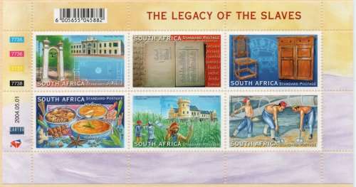 South Africa 2004 Legacy of the Slaves sheetlet of 6 unmounted mint. SACC 1621. Cat R200 (2023-25)
