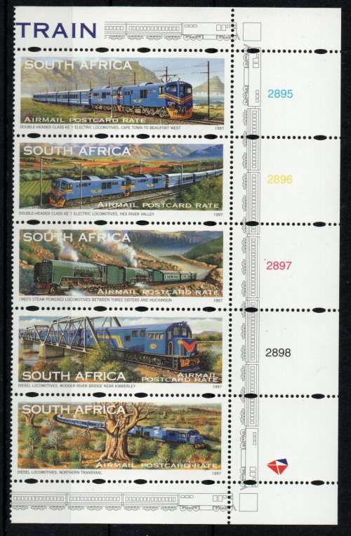 South Africa 1997 Blue Train set of 5 unmounted mint. SACC 1051-1055. Cat R250 (2019-20)