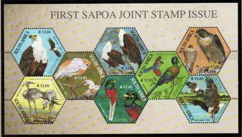 South Africa 2004 First SAPOA Joint Stamp Issue sheet of 8 umm. SACC 1680. Cat R700 (2023-25)