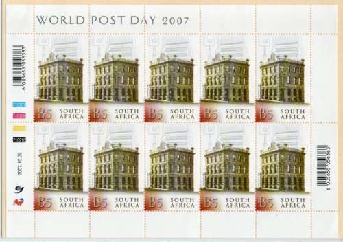 South Africa 2007 World Post Day sheet of 10 unmounted mint. SACC 1832. Cat R450 (2023-25)