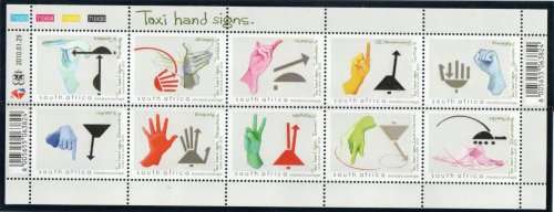 South Africa 2010 Taxi Hand Signals sheetlet of 10 unmounted mint. SACC 2003. Cat R250 (2023-25)
