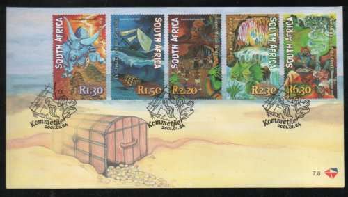 South Africa 2001 Myths and Legends set of 5 on FDC 7.8. Cat R90 (2023-25)