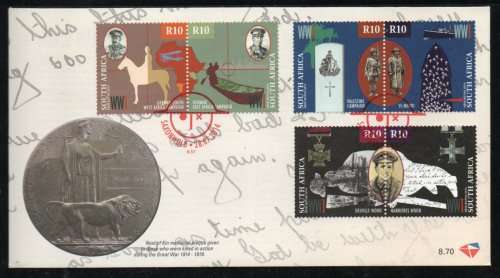South Africa 2014 World War I Centenary on FDC 8.70. SACC 2267. Cat R350 (2023-25)