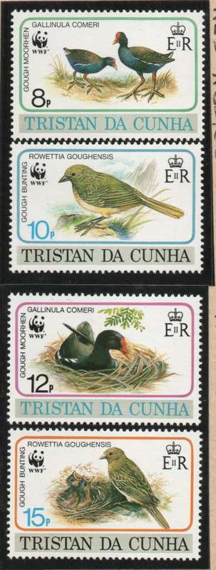 Tristan da Cunha 1991 `Endangered Birds` set of 4 umm. SG 518-521. Cat £7,30 (2012)