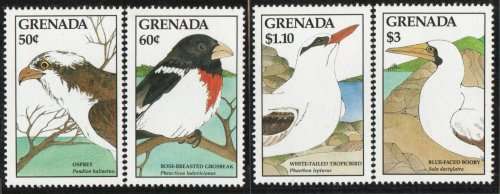 Grenada 1988 Birds part set of 4 unmounted mint. SG 1764, 1765, 1767 and 1768. Cat £7 (2012)
