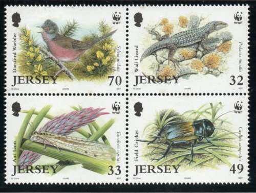 Jersey 2004 `Endangered Species` (Birds, Insects, Reptiles) set of 4 umm SG 1158-1161. Cat £6 (2012)