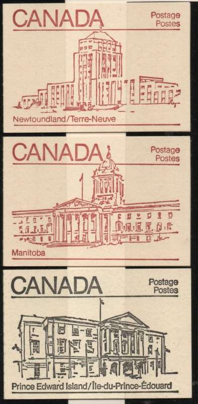 Canada 1982 Provincial Legislature Cover Booklets x 3. SG SB89, SB91. Cat £8 (2012)
