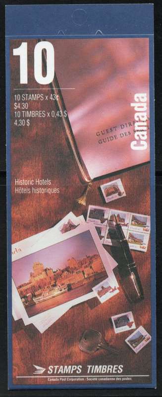 Canada 1993 Historic Hotels Booklet containing 2 sets of 5 umm. SG 1540-1544. Cat £6 (2012)