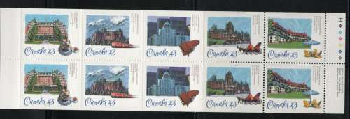 Canada 1993 Historic Hotels Booklet containing 2 sets of 5 umm. SG 1540-1544. Cat £6 (2012)