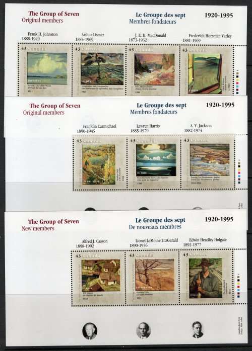 Canada 1995 Artists Booklet containing 3 mini sheets umm. SG MS1642a-1642c. Cat £9 (2012)